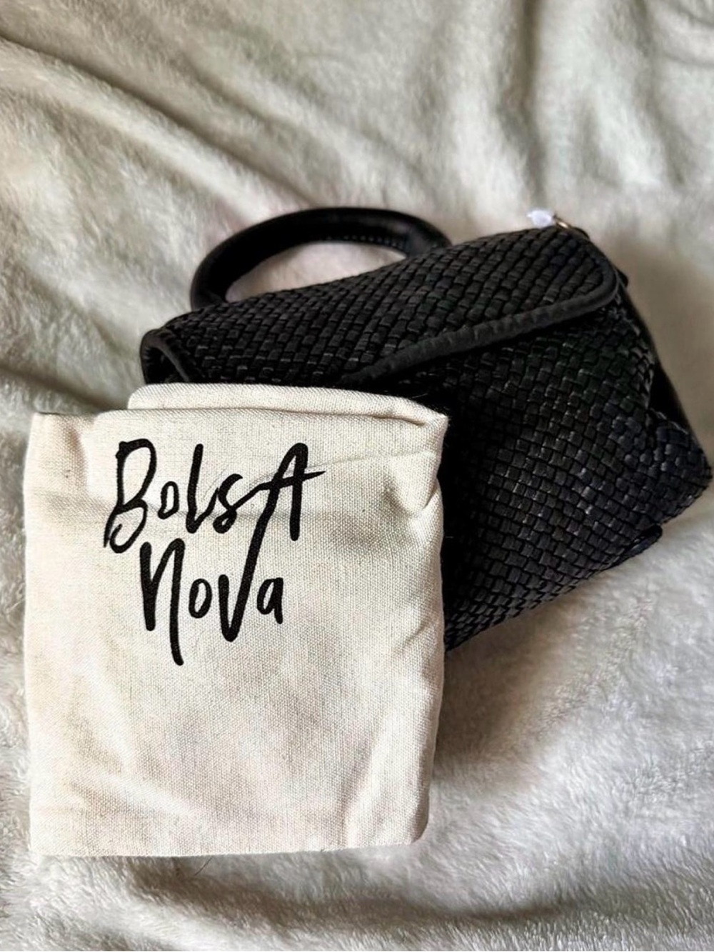 Bolsa Nova Lily Black Italian Crossbody Bag - Picture 2 of 7